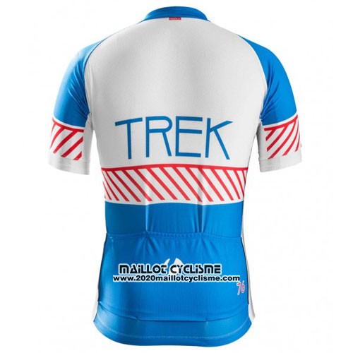 2016 Maillot Ciclismo Trek Bontrager Blanc et Bleu Manches Courtes et Cuissard